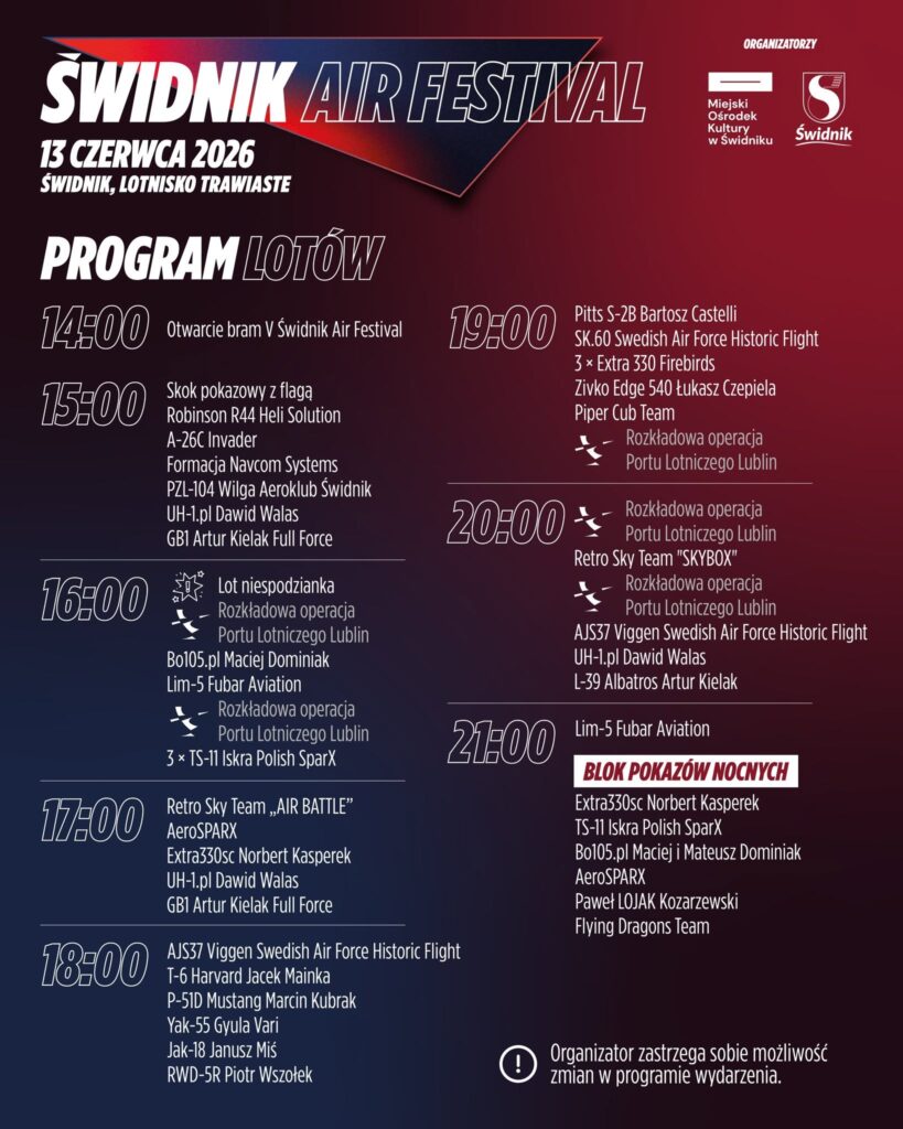 Program V Świdnik Air Festival